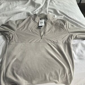 Adidas NWT beige ultimate golf Quarter-Zip Pullover